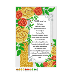 SCHEMA PENTRU BRODERIE CU MĂRGELE PRECIOSA "Tatăl Nostru" (galben)