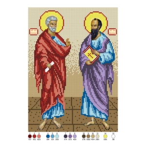 SCHEMA PENTRU BRODERIE CU MĂRGELE PRECIOSA "Sfinții Apostol Pavel și Petru"