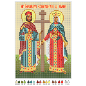 SCHEMA PENTRU BRODERIE CU MĂRGELE PRECIOSA "Sfinții Constantin și Elena"