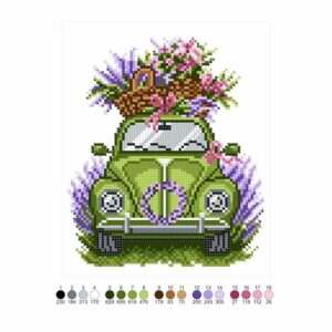 SCHEMA PENTRU BRODERIE CU MĂRGELE PRECIOSA „Masina cu lavanda”