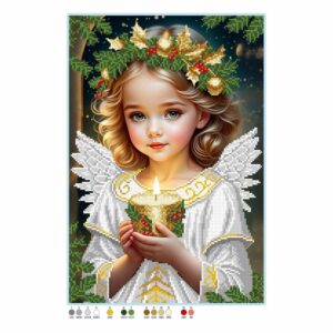 SCHEMA PENTRU BRODERIE CU MĂRGELE PRECIOSA „Îngeraş cu lumânare”
