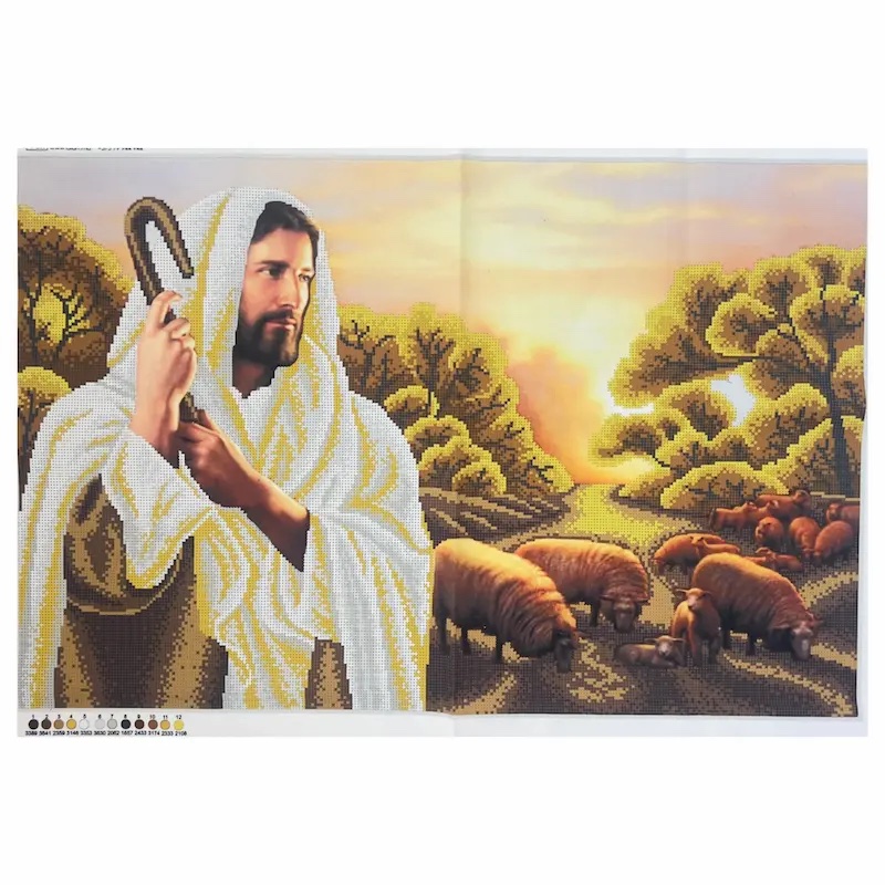 SCHEMA PENTRU BRODERIE CU MĂRGELE PRECIOSA „Isus păstor”