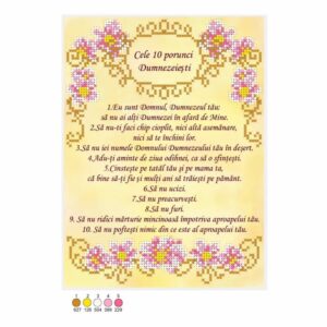 SCHEMA PENTRU BRODERIE CU MĂRGELE PRECIOSA „10 Porunci” (galben)