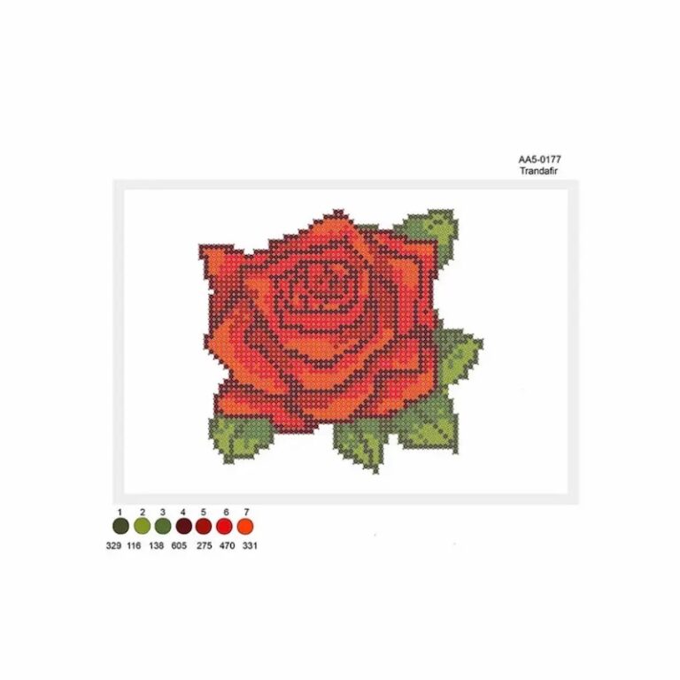 SCHEMA PENTRU BRODERIE CU MĂRGELE PRECIOSA „Trandafir” (începători)