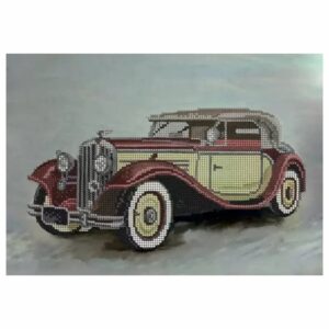 SCHEMA PENTRU BRODERIE CU MĂRGELE PRECIOSA „Retro masina” rosie