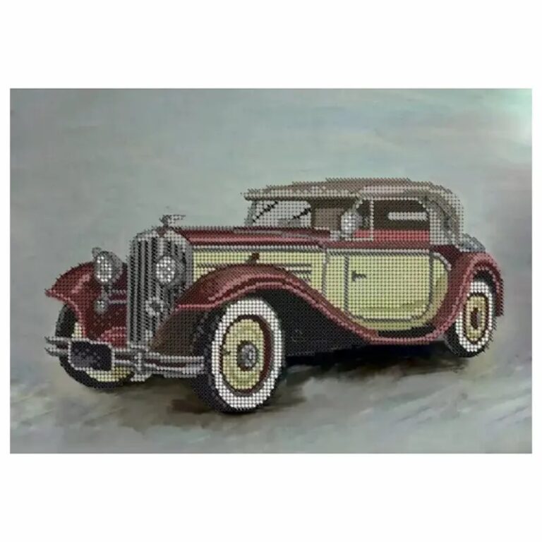 SCHEMA PENTRU BRODERIE CU MĂRGELE PRECIOSA „Retro masina” rosie