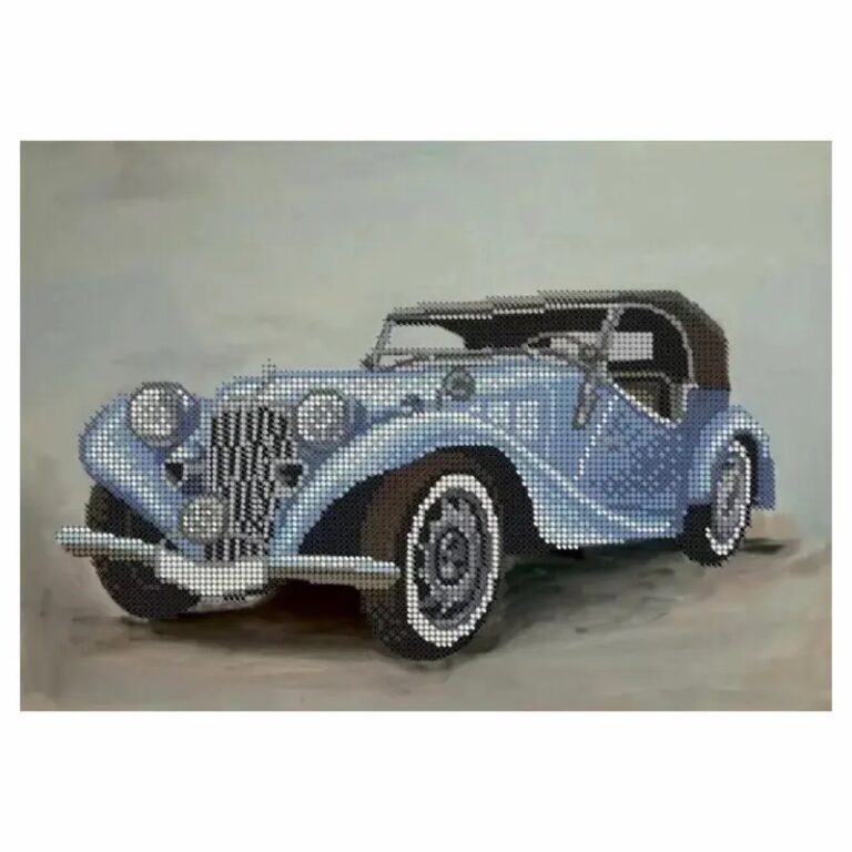 SCHEMA PENTRU BRODERIE CU MĂRGELE PRECIOSA „Retro masina” blue